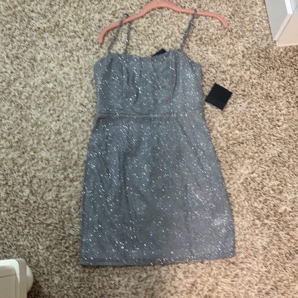 Lulu’s silver cocktail dress NWT